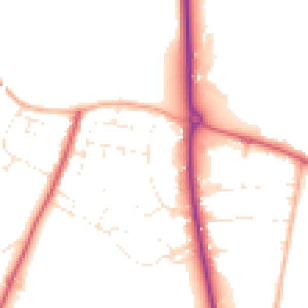 Daytime road noise heatmap for GL50 4QD