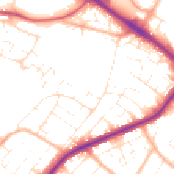 Daytime road noise heatmap for GL51 0BH