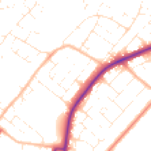Daytime road noise heatmap for GL51 0BX