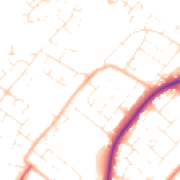 Daytime road noise heatmap for GL51 0DE