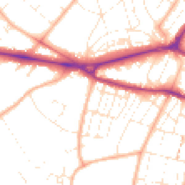Daytime road noise heatmap for GL51 3AA