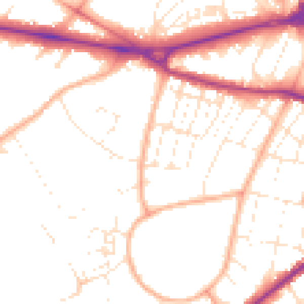 Daytime road noise heatmap for GL51 3AD
