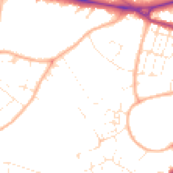 Daytime road noise heatmap for GL51 3AL