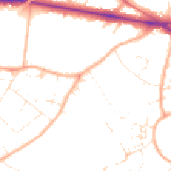Daytime road noise heatmap for GL51 3BR