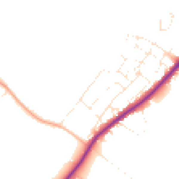 Daytime road noise heatmap for GL51 4SX
