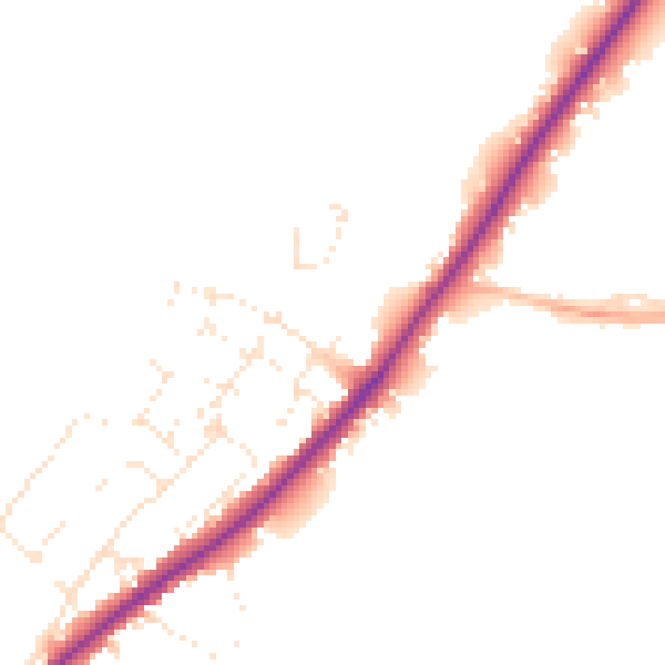 Daytime road noise heatmap for GL51 4TH