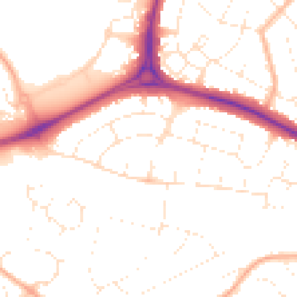 Daytime road noise heatmap for GL51 6AF