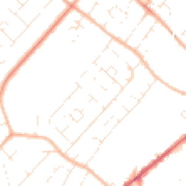 Daytime road noise heatmap for GL51 8DA