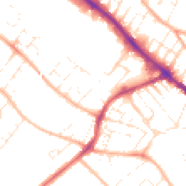 Daytime road noise heatmap for GL51 8JP