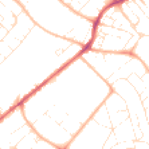 Daytime road noise heatmap for GL51 8PN