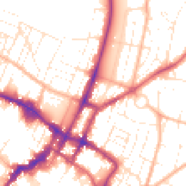 Daytime road noise heatmap for GL52 2AA