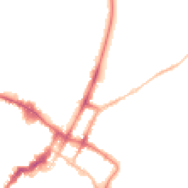 Night-time road noise heatmap for GL52 2AA