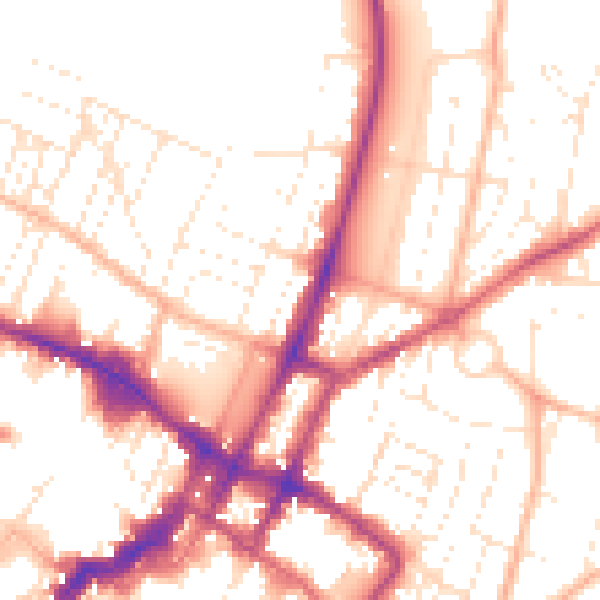 Daytime road noise heatmap for GL52 2AB