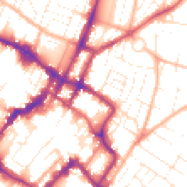Daytime road noise heatmap for GL52 2AD