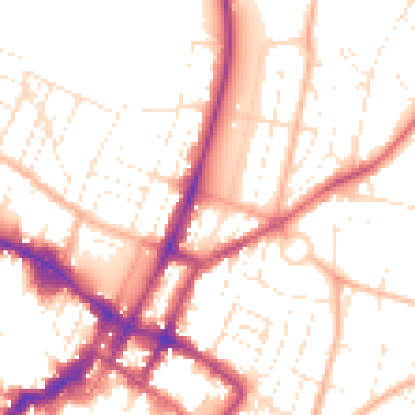 Daytime road noise heatmap for GL52 2AE