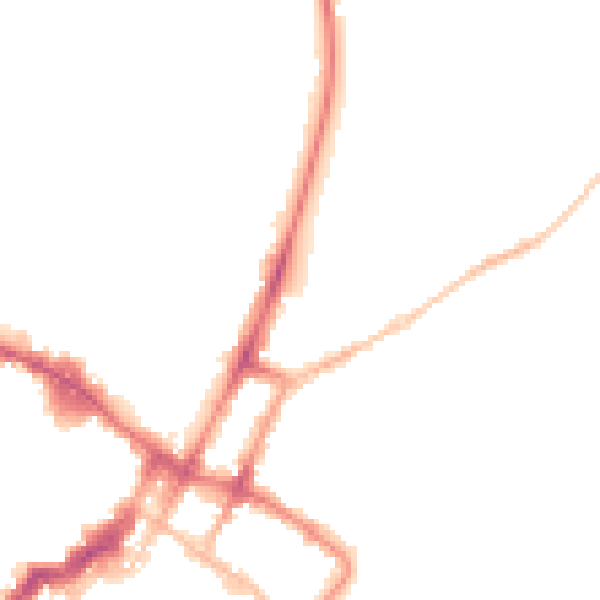 Night-time road noise heatmap for GL52 2AE