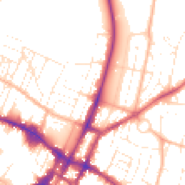 Daytime road noise heatmap for GL52 2AF