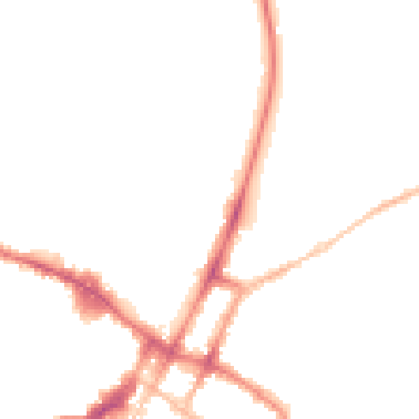Night-time road noise heatmap for GL52 2AG