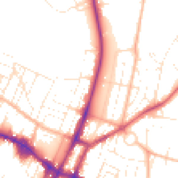 Daytime road noise heatmap for GL52 2AH