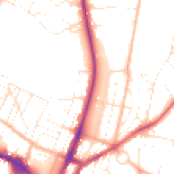 Daytime road noise heatmap for GL52 2AL