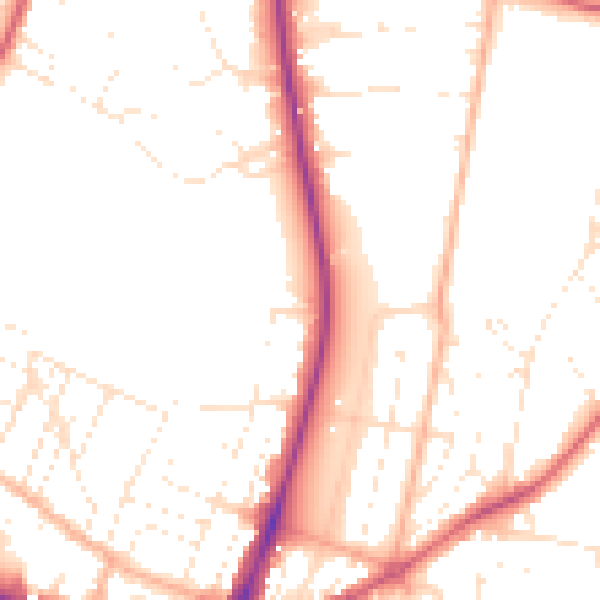 Daytime road noise heatmap for GL52 2AN