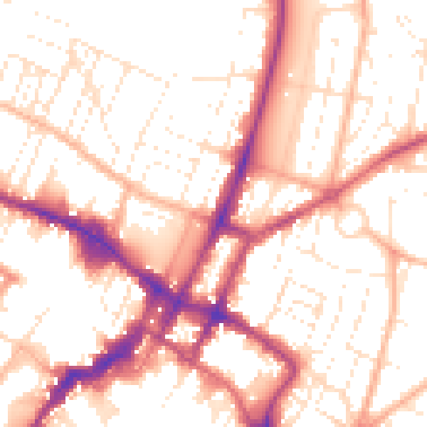 Daytime road noise heatmap for GL52 2AU