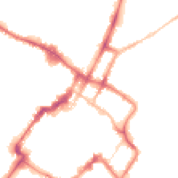 Night-time road noise heatmap for GL52 2AW