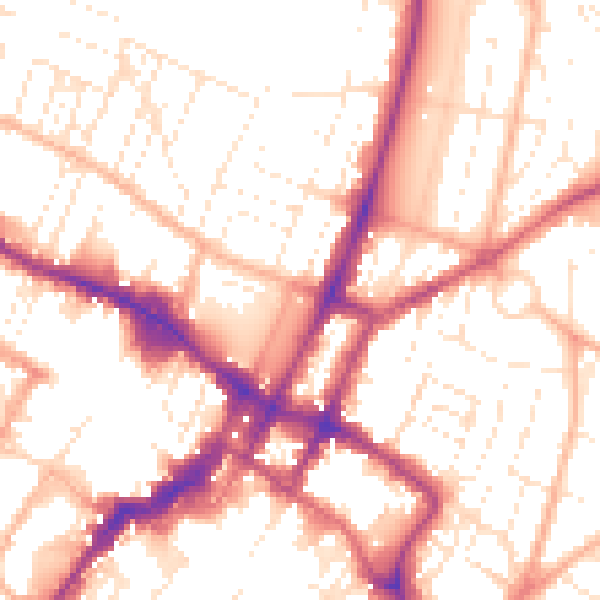 Daytime road noise heatmap for GL52 2AX