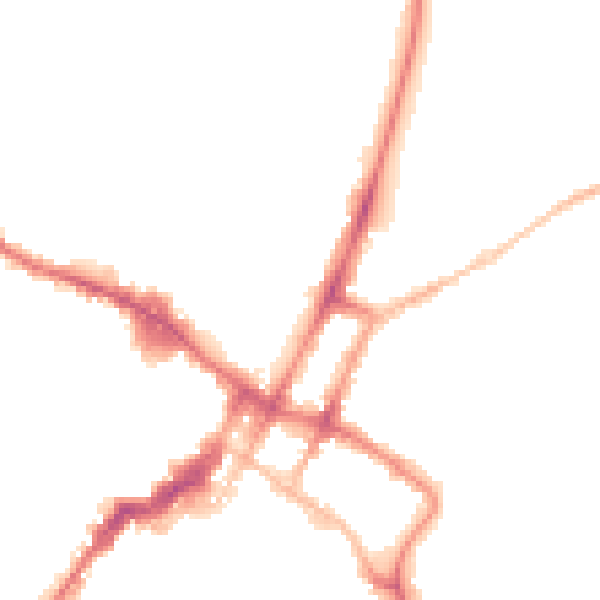 Night-time road noise heatmap for GL52 2AX