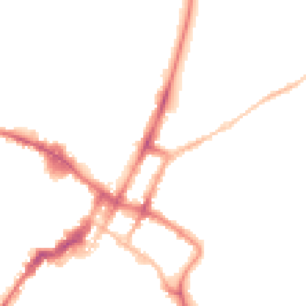 Night-time road noise heatmap for GL52 2AY