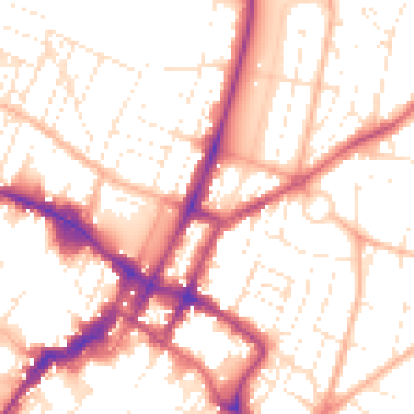 Daytime road noise heatmap for GL52 2AZ