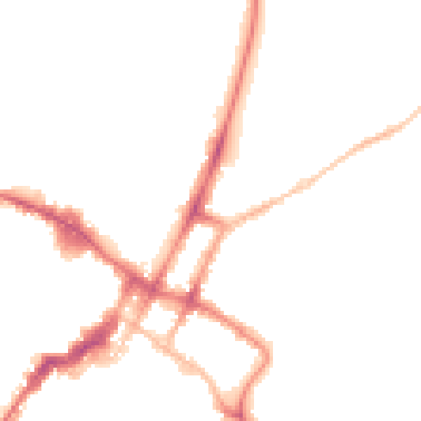 Night-time road noise heatmap for GL52 2AZ
