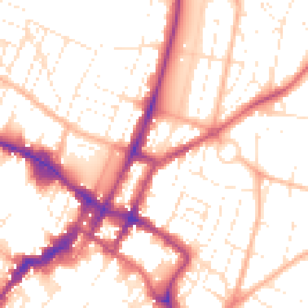 Daytime road noise heatmap for GL52 2BB