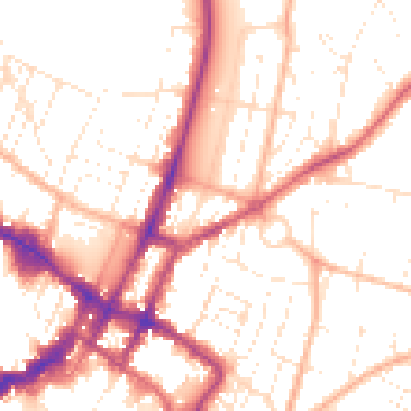 Daytime road noise heatmap for GL52 2BE