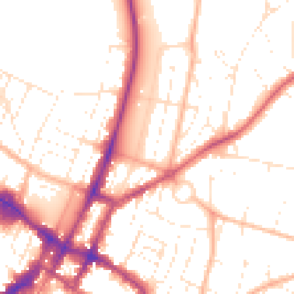 Daytime road noise heatmap for GL52 2BH