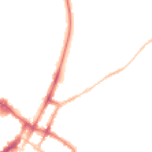 Night-time road noise heatmap for GL52 2BH