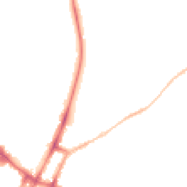 Night-time road noise heatmap for GL52 2BJ