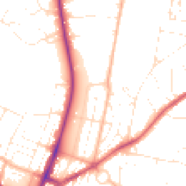 Daytime road noise heatmap for GL52 2BP