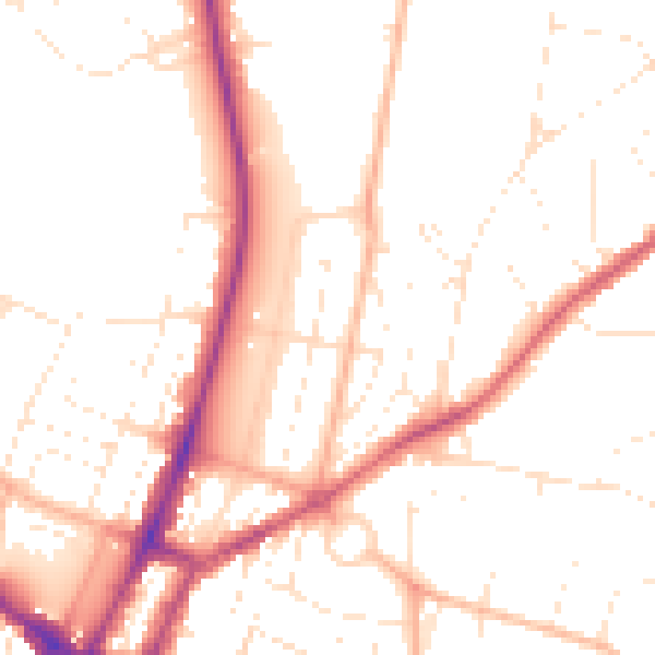 Daytime road noise heatmap for GL52 2BS