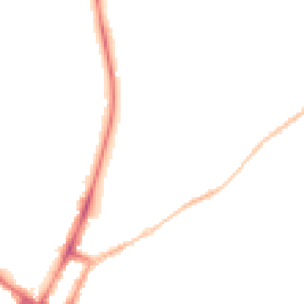 Night-time road noise heatmap for GL52 2BS