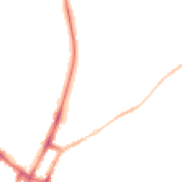 Night-time road noise heatmap for GL52 2BT