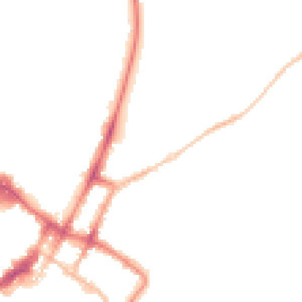 Night-time road noise heatmap for GL52 2BU