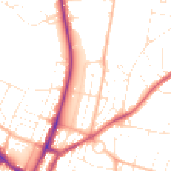 Daytime road noise heatmap for GL52 2BW