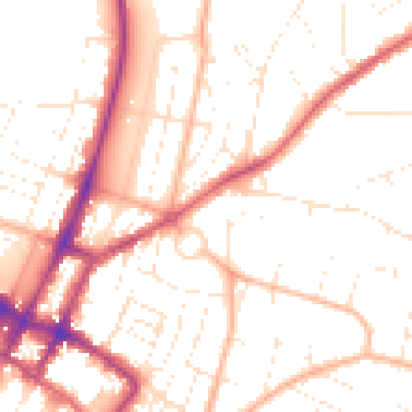 Daytime road noise heatmap for GL52 2BY