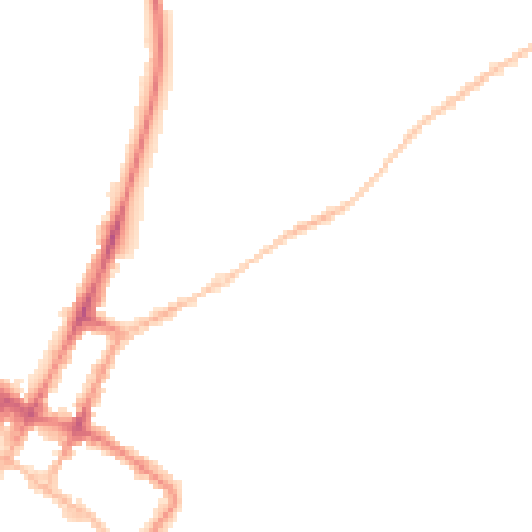Night-time road noise heatmap for GL52 2BY