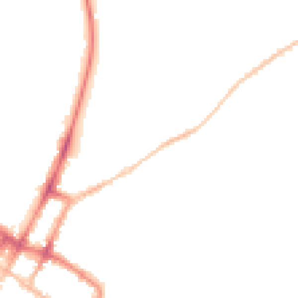 Night-time road noise heatmap for GL52 2DA