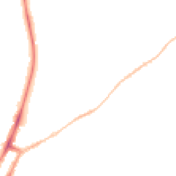 Night-time road noise heatmap for GL52 2DE