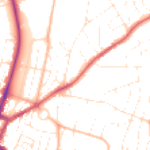 Daytime road noise heatmap for GL52 2DJ