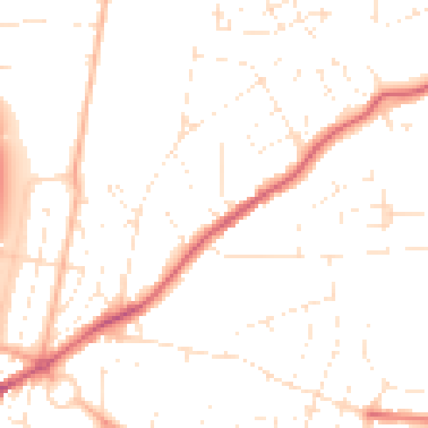 Daytime road noise heatmap for GL52 2DP