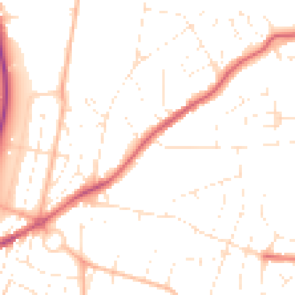 Daytime road noise heatmap for GL52 2DT